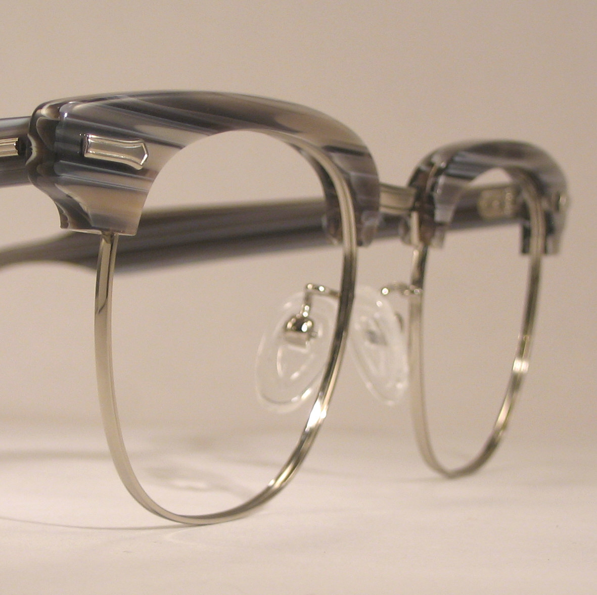 Optometrist Attic - SHURON RONSIR G-MAN grey briar silver EYEGLASSES