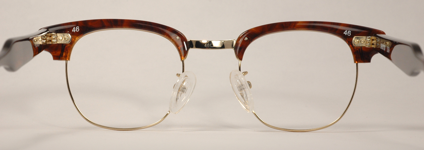 Optometrist Attic - SHURON RONSIR G-MAN TORTOISE GOLD EYEGLASSES