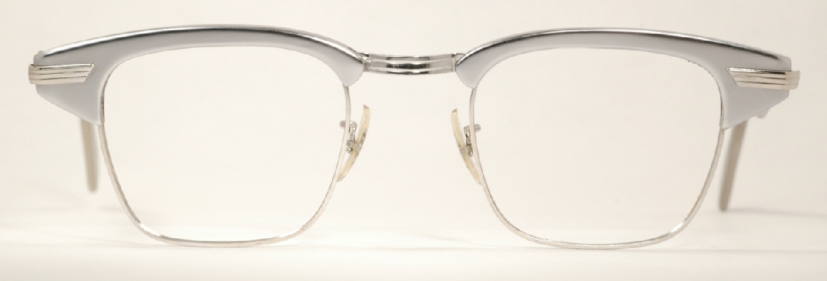 Optometrist Attic - SRO GIBSON SILVER CHROME G-MAN VINTAGE SILVER EYEGLASSES