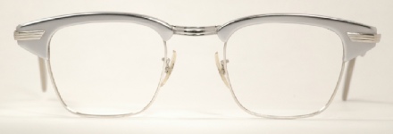 Optometrist Attic - SRO GIBSON SILVER CHROME G-MAN VINTAGE SILVER EYEGLASSES