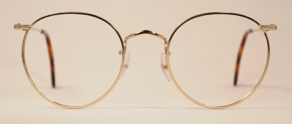 Optometrist Attic Savile Row 14 Kt Gold Wire Rim Panto Eyeglasses